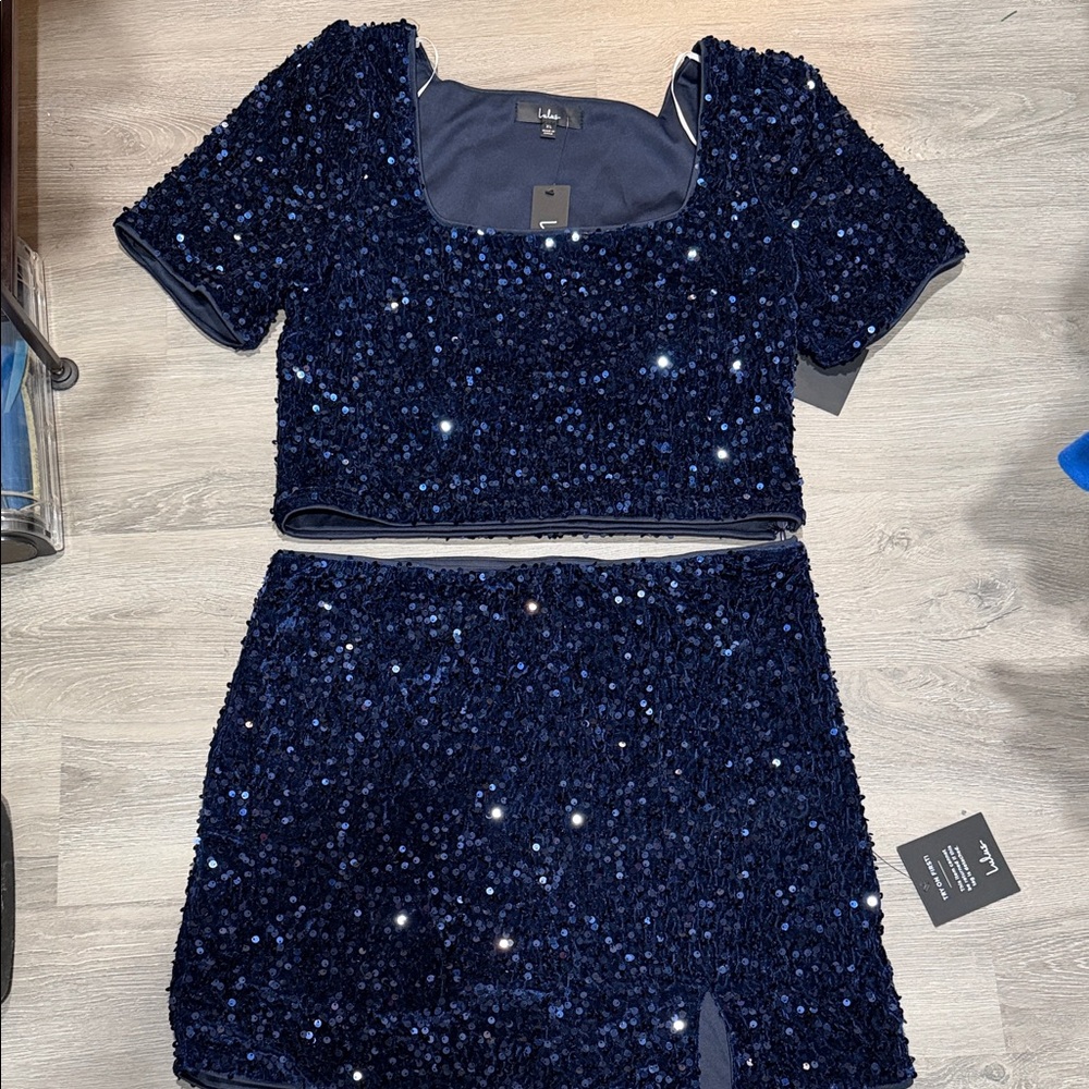 Lulu's Midnight Blue Sequin Ensemble